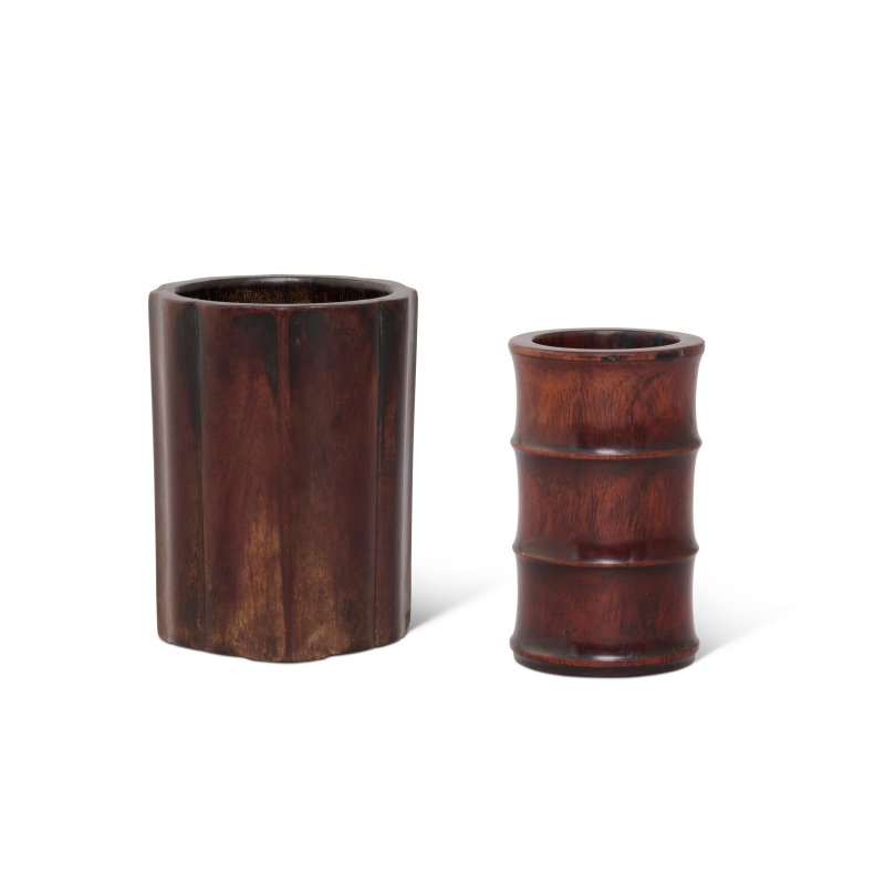 TWO SMALL HUANGHUALI BRUSH POTS  CHINA, QING DYNASTY, 18TH CENTURY - 图1