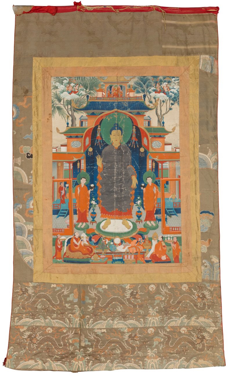 A THANGKA OF SHAKYAMUNI BUDDHA  TIBET, LATE 19TH-EARLY 20TH CENTURY - 图2