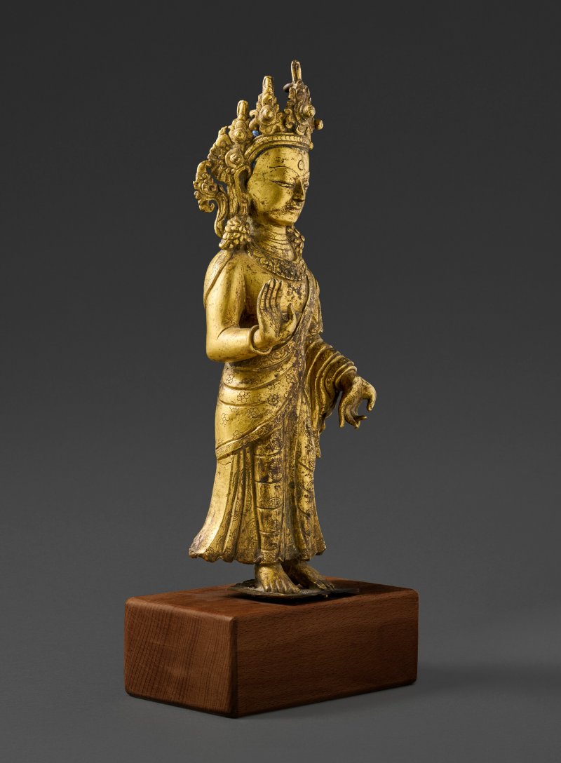 A COPPER ALLOY FIGURE OF DIPANKARA BUDDHA  NEPAL, 18TH-19TH CENTURY - 图3