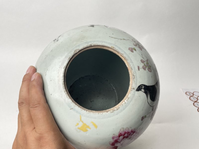 民国 粉彩花鸟纹罐 - 图5