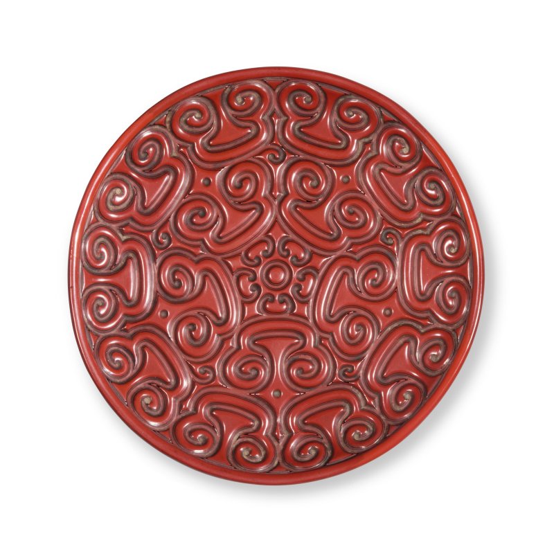 A RARE TIXI CINNABAR LACQUER DISH  CHINA, MING DYNASTY, 15TH CENTURY - 图2