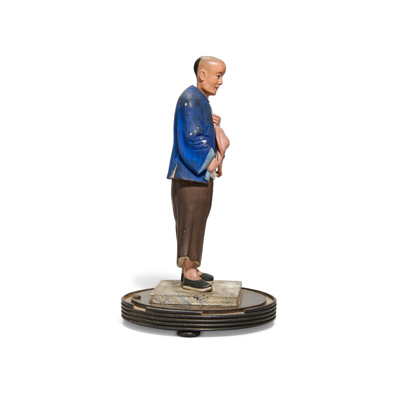 A PAINTED CLAY NODDING-HEAD MODEL OF A-KE  CHINA, QING DYNASTY, CIRCA 1820 - 图5