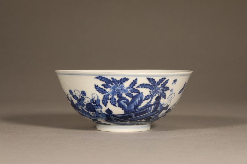 清道光 青花婴戏图碗 - 图5