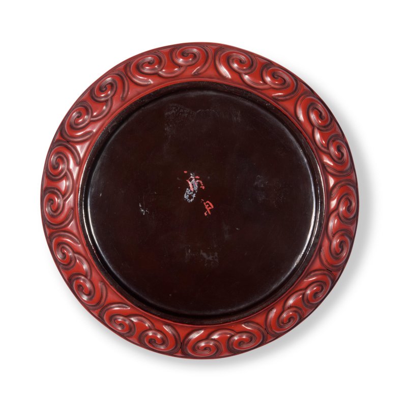 A RARE TIXI CINNABAR LACQUER DISH  CHINA, MING DYNASTY, 15TH CENTURY - 图3