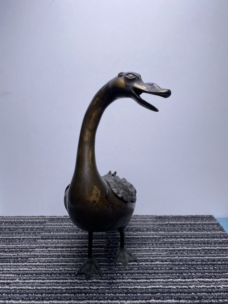 明 铜点金宝鸭香薰 - 图15