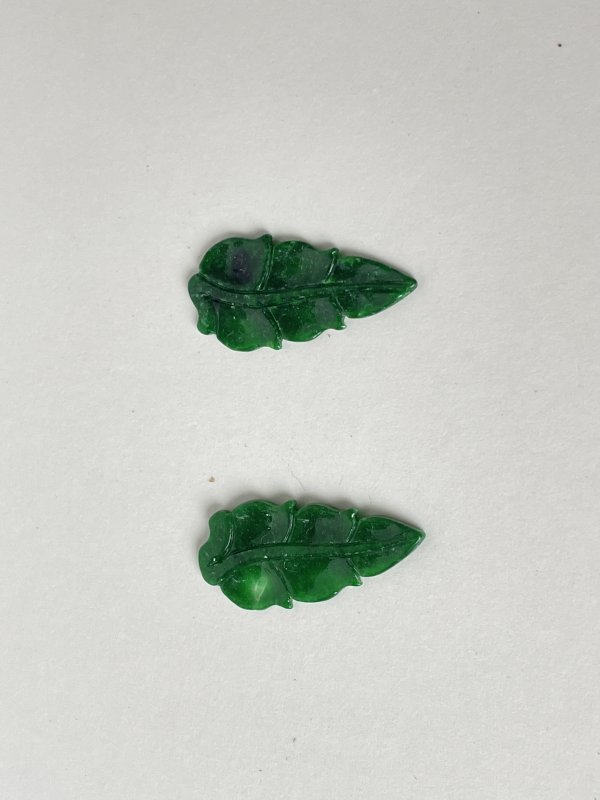 清 翡翠耳环一对