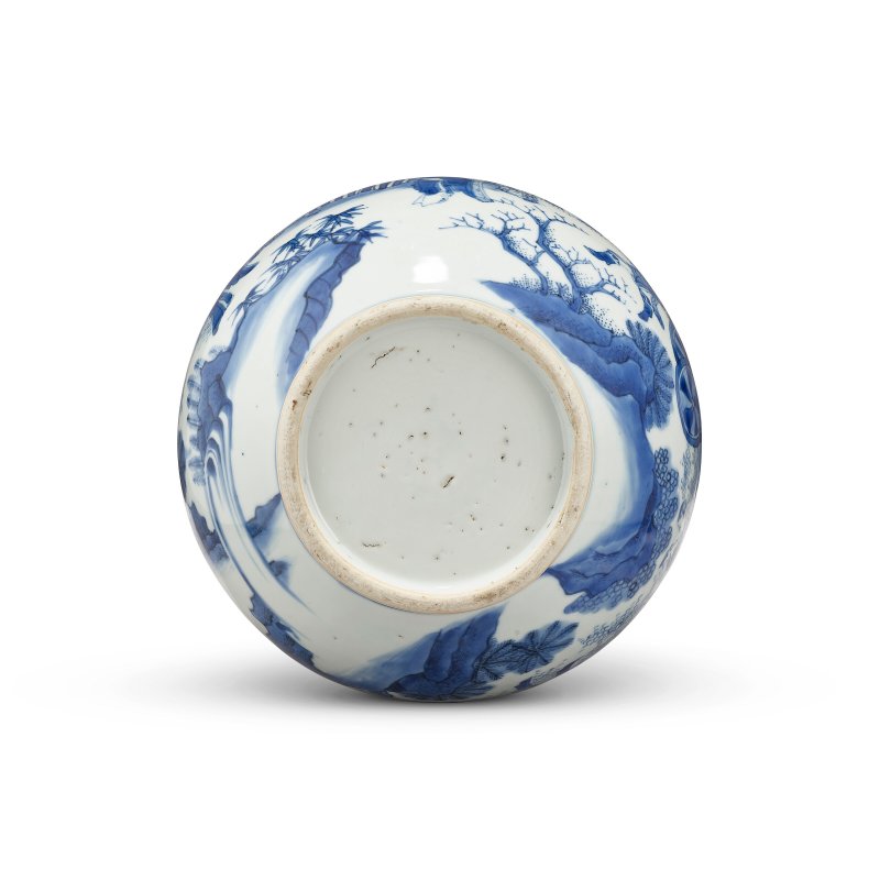 明崇禎 青花人物圖長頸瓶  CHONGZHEN PERIOD (1628-1644) - 图5