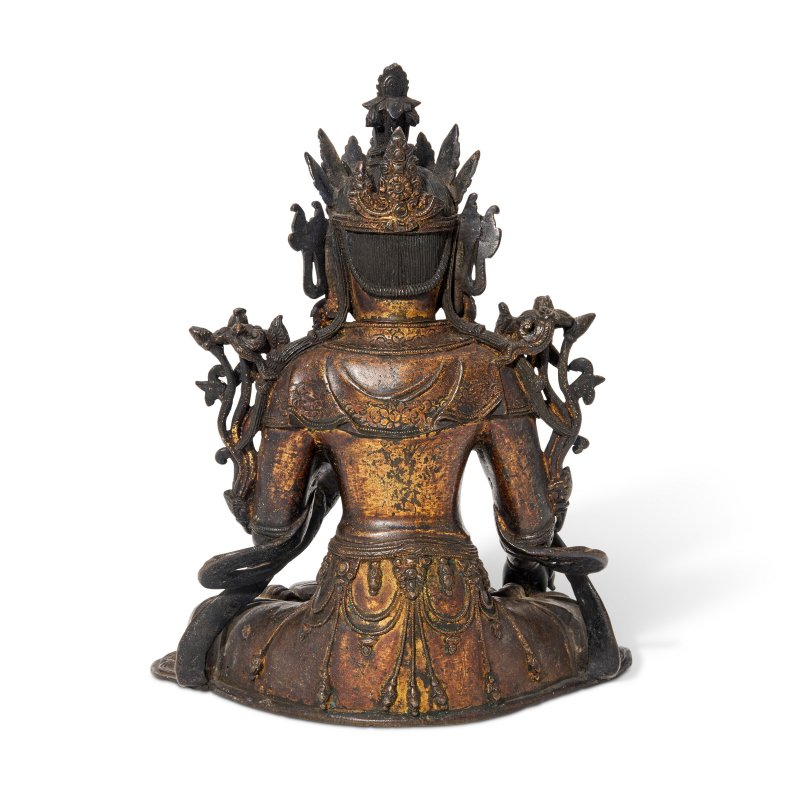 十六/十七世紀 銅漆金觀音坐像  CHINA, 16TH-17TH CENTURY - 图6