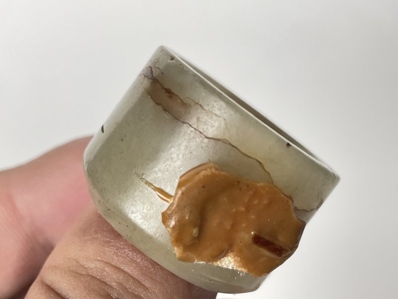 清 白玉扳指 - 图4