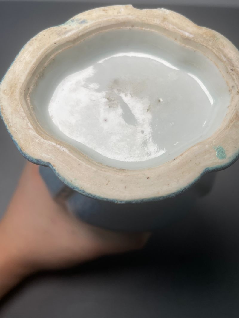 清晚期 炉均釉双耳海棠瓶 - 图26