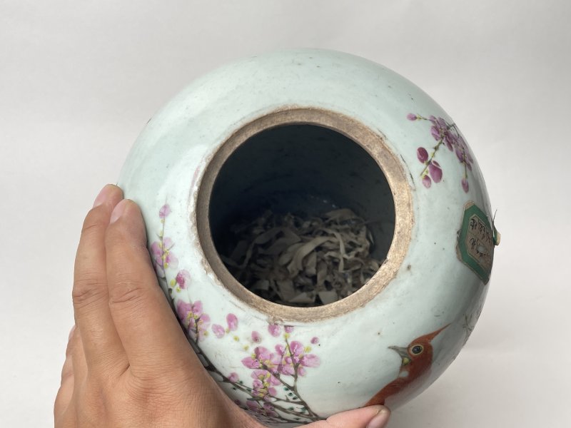 民国 粉彩花鸟纹罐 - 图5