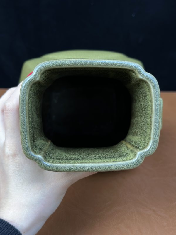 清光绪 茶叶末釉杏圆贯耳瓶 - 图15