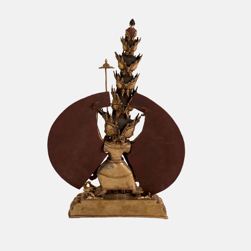 二十世纪 西藏铜鎏金大白伞盖佛母立像 | A Tibetan gilt-bronze figure of Sitatapatra 20th century, the Goddess of the White Umbrella - 图5