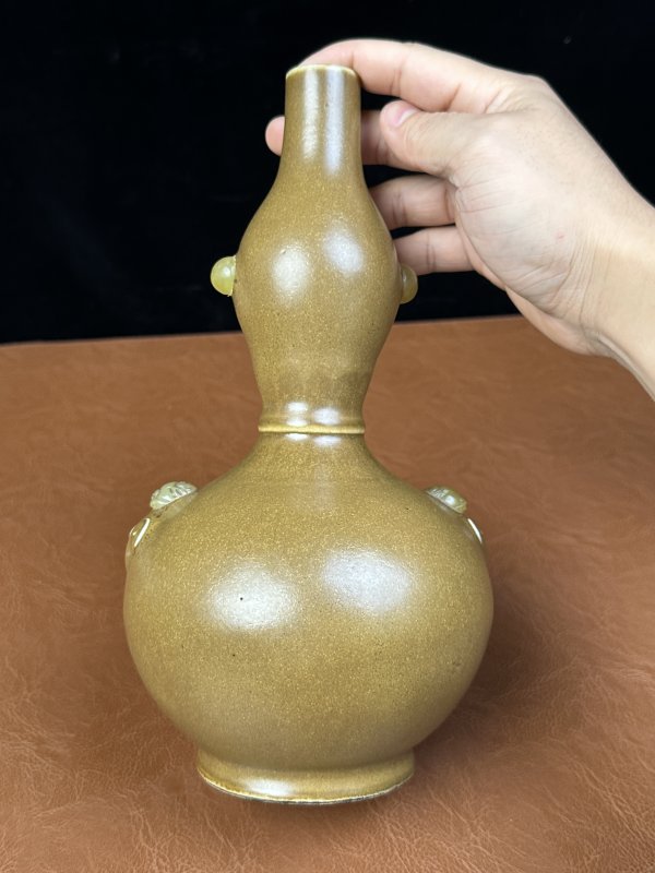 清道光 茶叶末釉葫芦瓶 - 图4