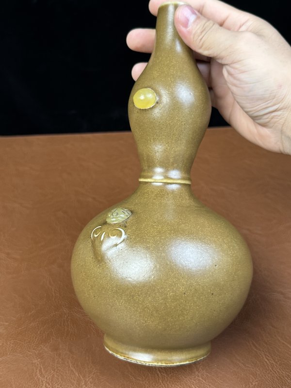 清道光 茶叶末釉葫芦瓶 - 图7