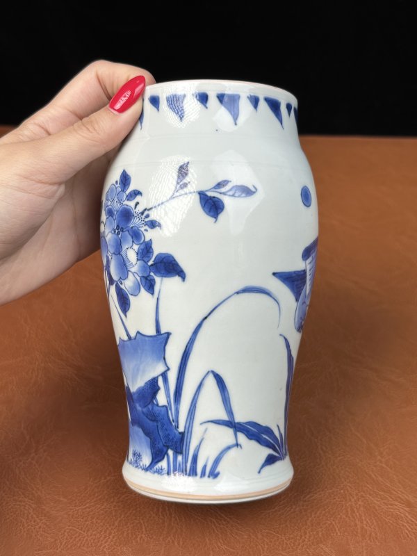 明崇祯 青花花鸟纹莲子罐 - 图10