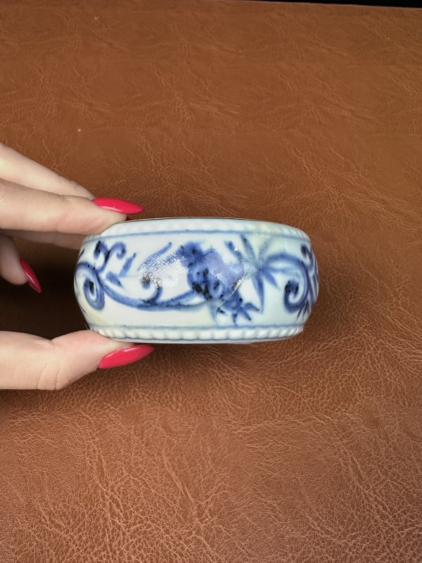 明宣德 青花宝象花鼓钉洗 - 图12