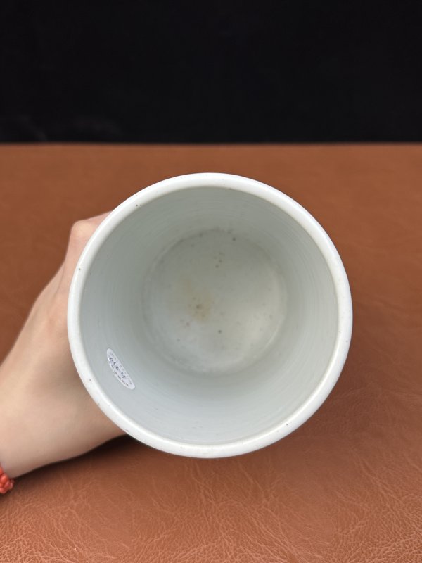 清康熙 五彩张仙送子人物图笔筒 - 图9