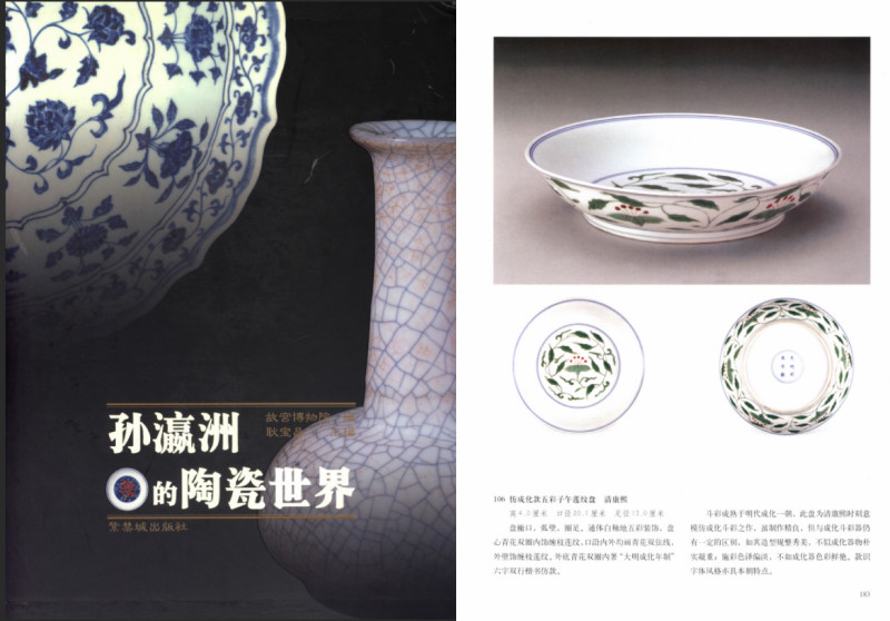 清康熙 暗刻螭龙凤纹斗彩子午莲纹盘 - 图4
