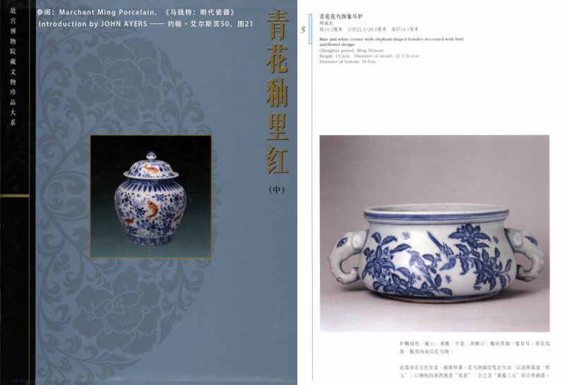明嘉靖  青花仙瑞麒麟纹双象耳炉 - 图11