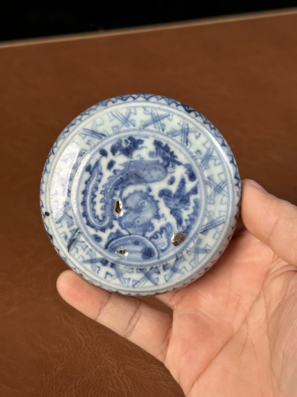明正德 青花丹凤朝阳镇纸 - 图2