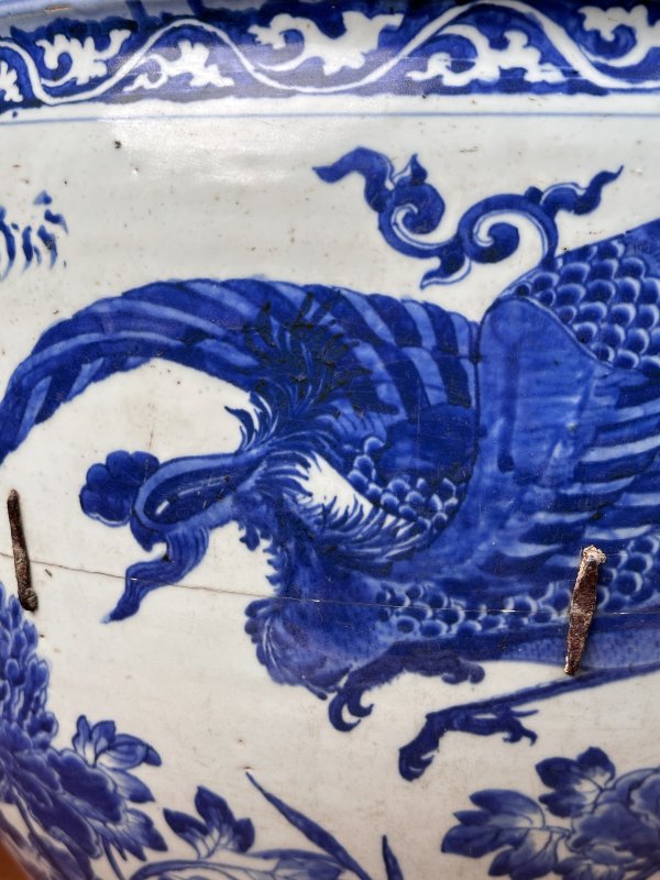 明嘉靖  青花威凤祥麟元宝缸 - 图10