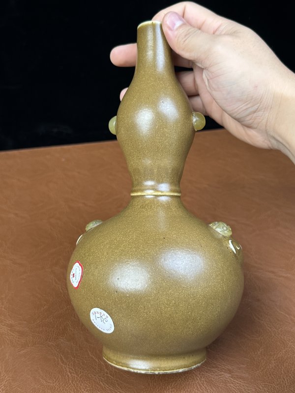 清道光 茶叶末釉葫芦瓶 - 图9