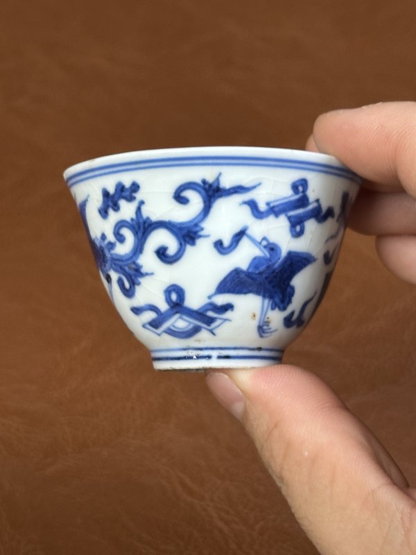 明嘉靖  青花凤纹杯 - 图5