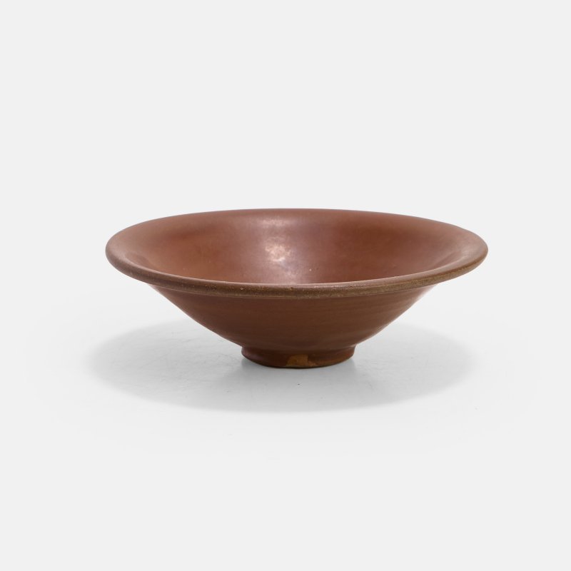 北宋 耀州窑紫金釉笠式碗 | A Chinese Yaozhou ware tea bowl Northern Song dynasty (960-1127), the conical body rising from a circular foot to a flared rim - 图4