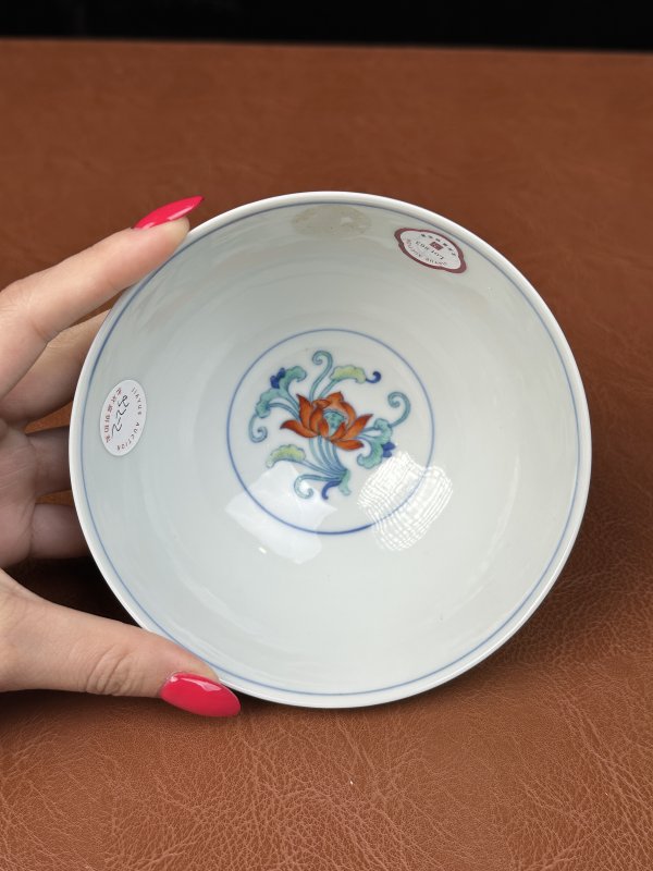 清道光 斗彩并蒂莲纹碗 - 图14