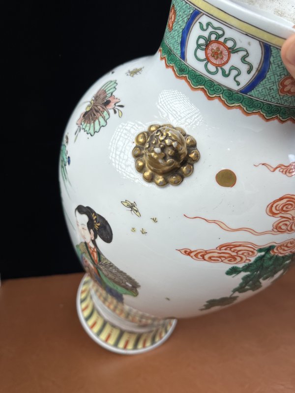 清康熙 五彩侍女婴戏纹大罐 - 图10