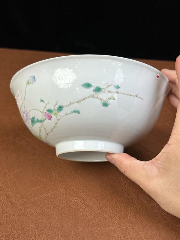 清晚期 粉彩花卉竹纹碗 - 图14