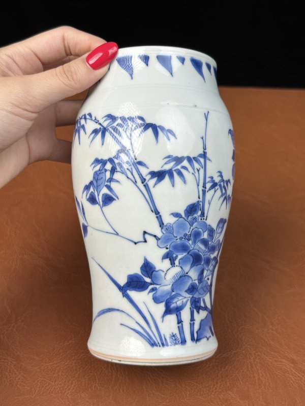 明崇祯 青花花鸟纹莲子罐 - 图13