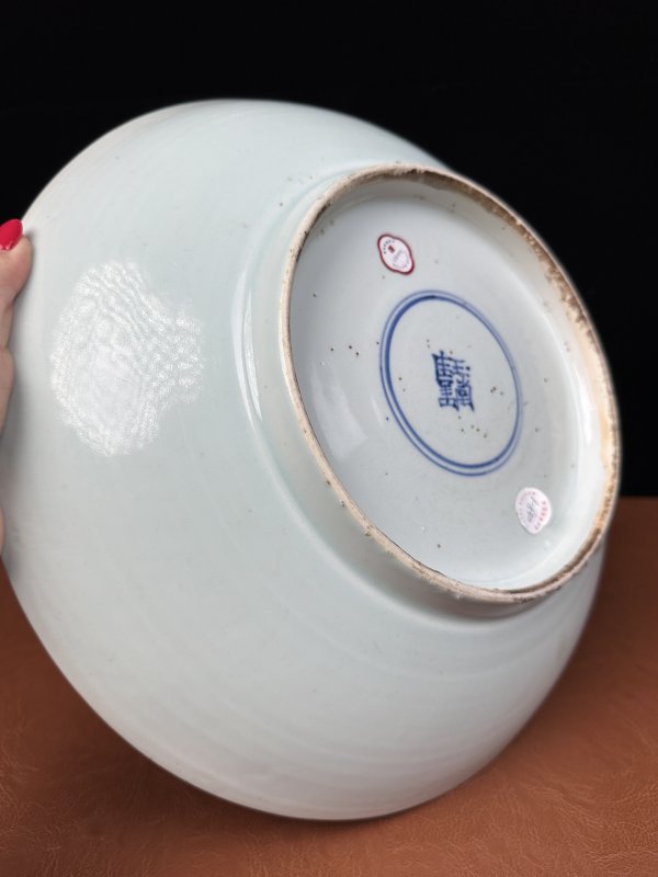 清顺治 青花麒麟芭蕉大盘 - 图13