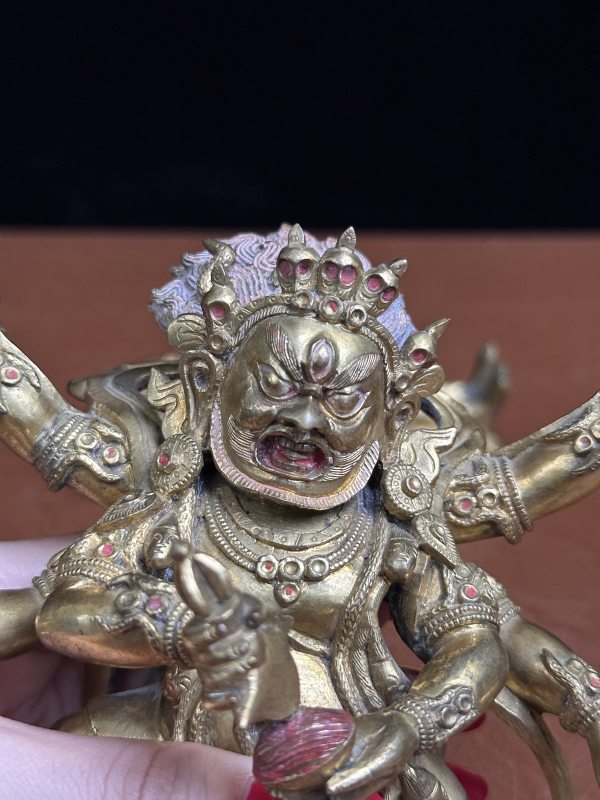 清乾隆  铜鎏金六臂玛哈嘎拉 - 图7