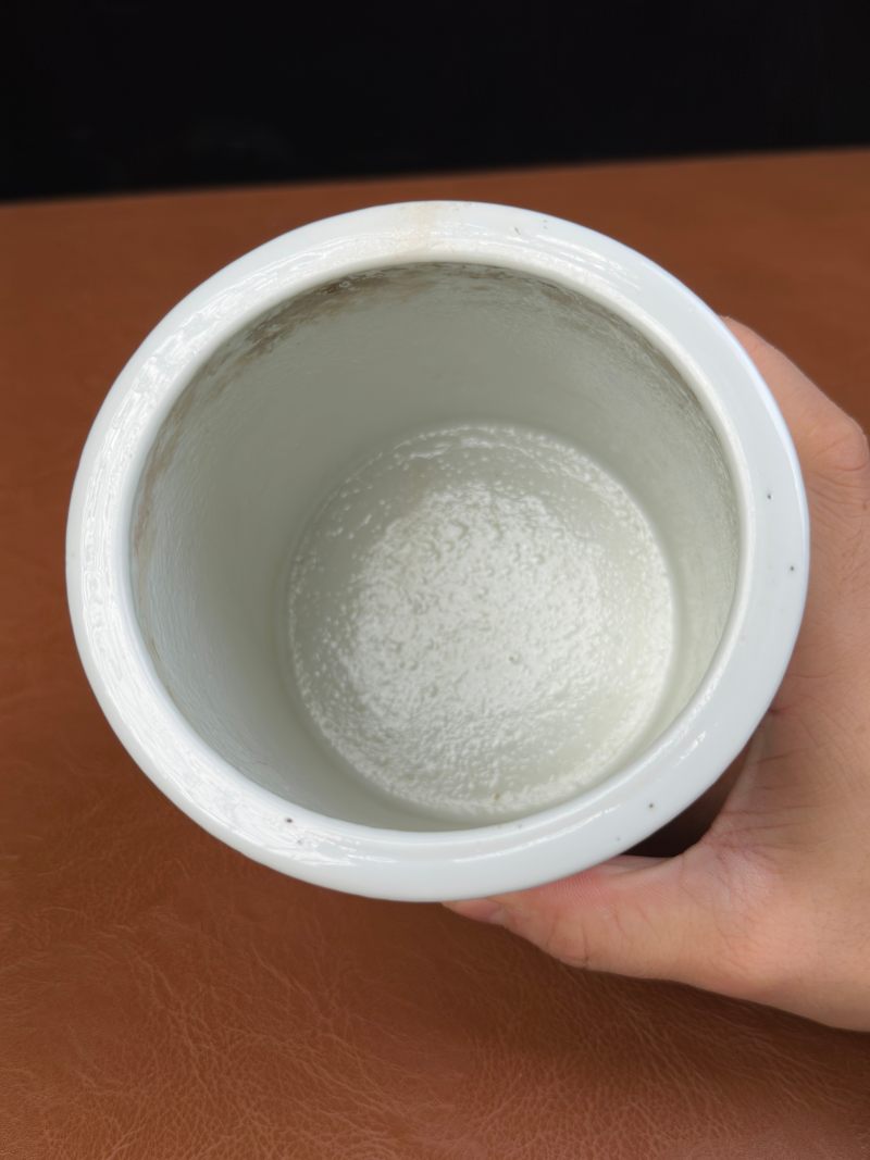 清 釉里红福山寿海笔筒 - 图7