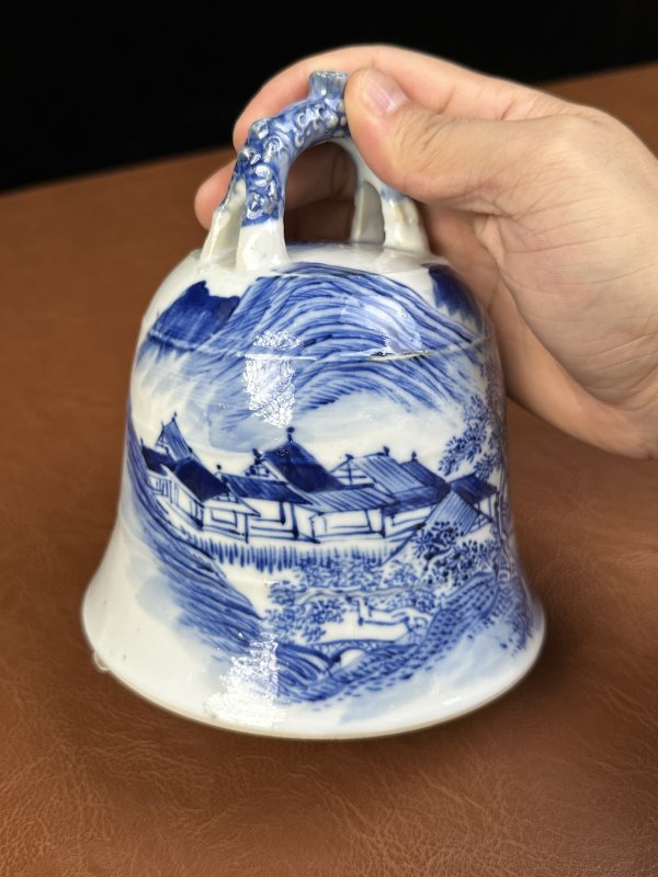 清中期 青花山水人物通景挂钟 - 图6
