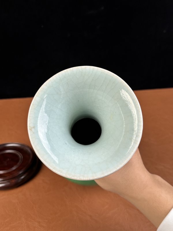 清康熙 郎窑绿琵琶尊 - 图9