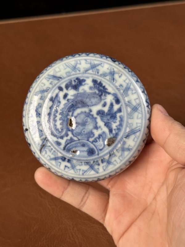 明正德 青花丹凤朝阳镇纸 - 图5
