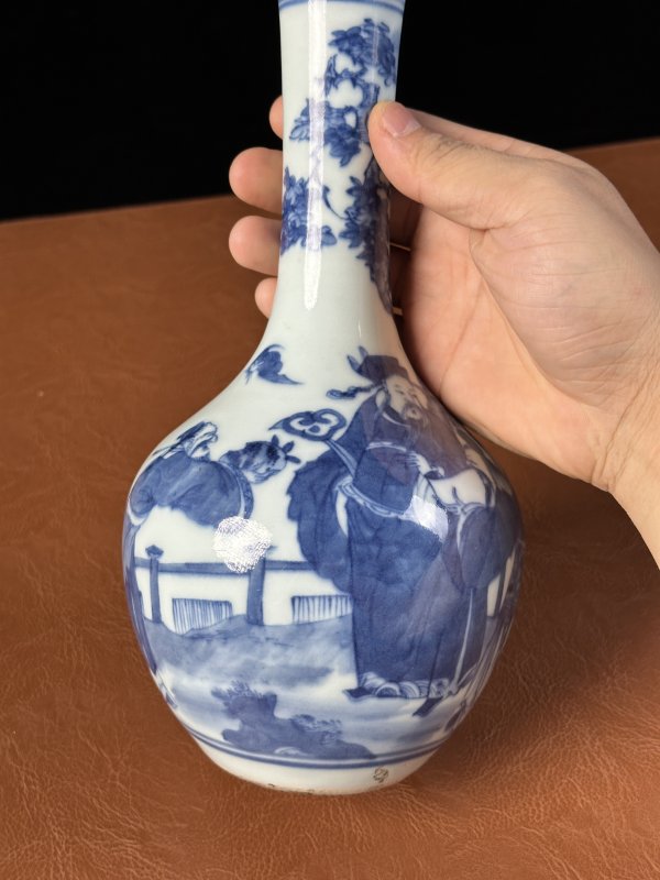 清中期 青花福禄寿天球瓶 - 图4