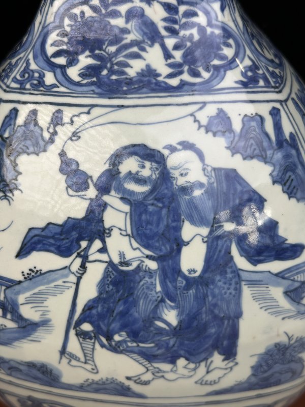 明嘉靖 青花八仙人物图长颈瓶 - 图12