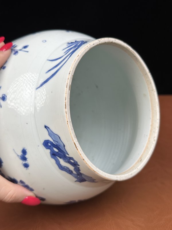 明崇祯 青花花卉纹莲子罐 - 图10