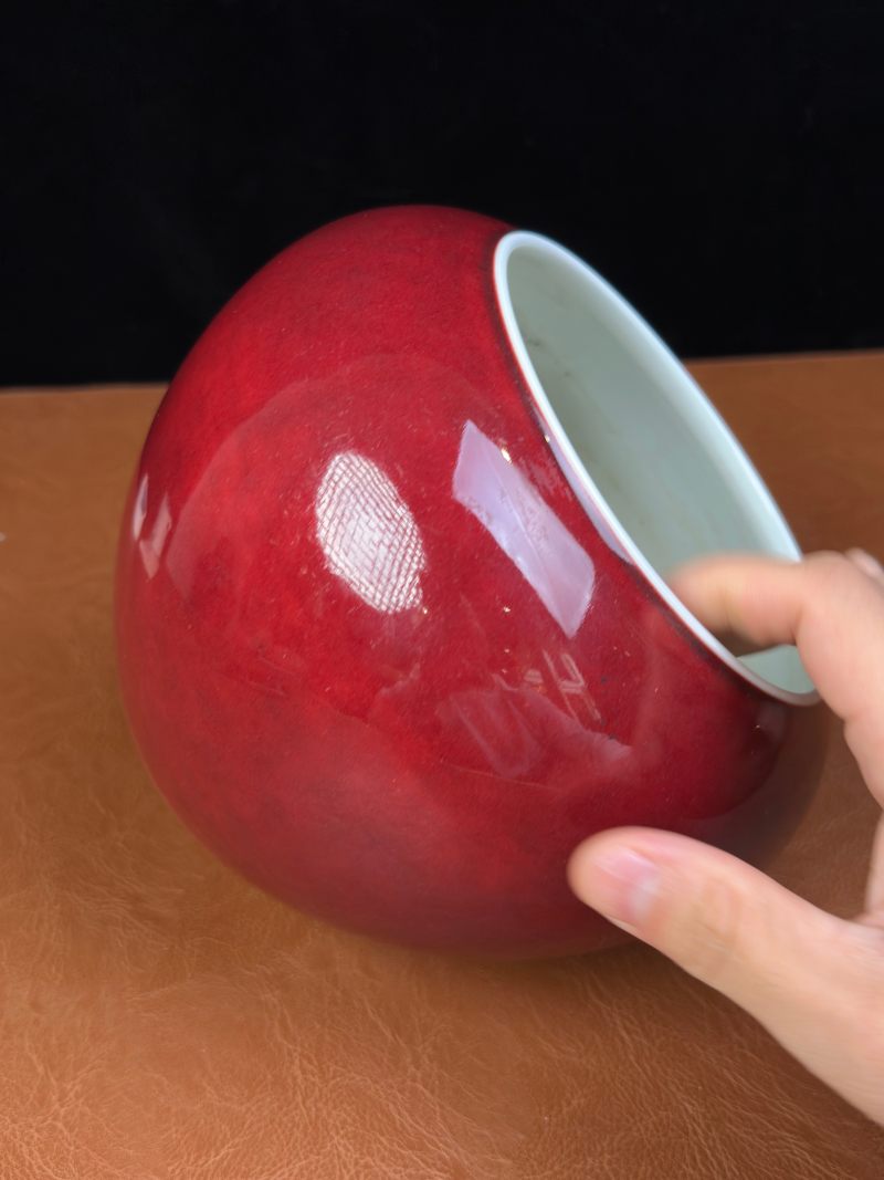 清乾隆 祭红釉钵式洗 - 图9