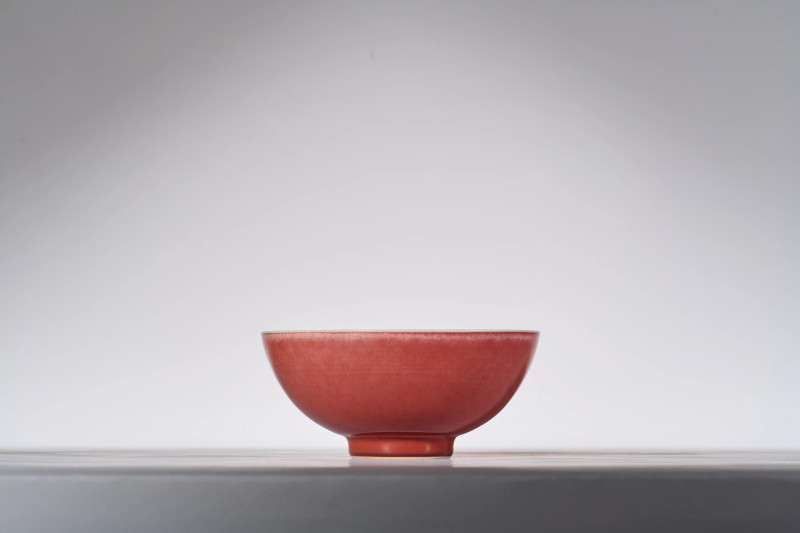 清雍正 豇豆红釉宫碗 - 图6