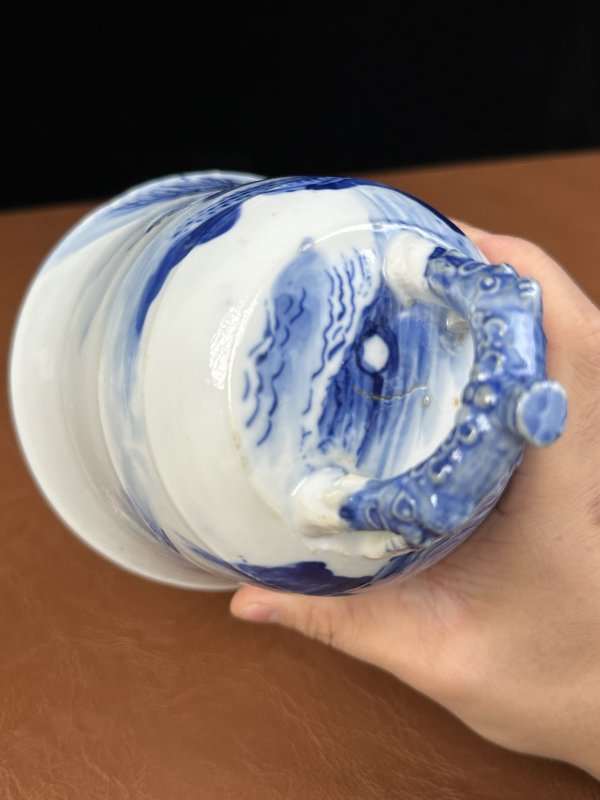 清中期 青花山水人物通景挂钟 - 图8