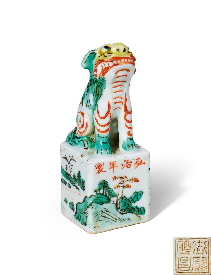 清 五彩狮形印章