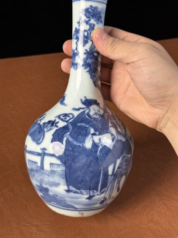 清中期 青花福禄寿天球瓶 - 图5