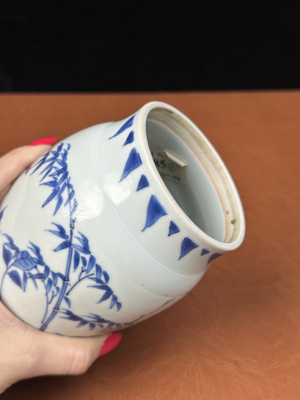明崇祯 青花花鸟纹莲子罐 - 图16