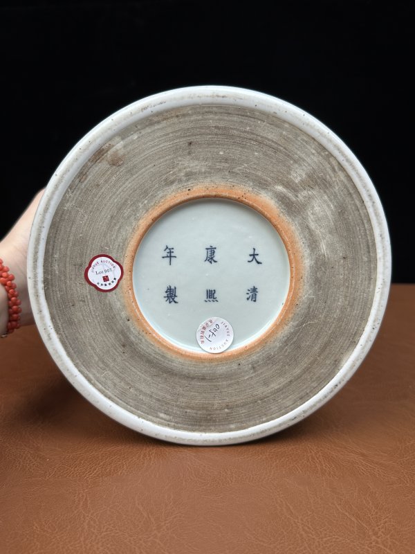 清 青花釉里红童子戏虎图大笔筒 - 图10