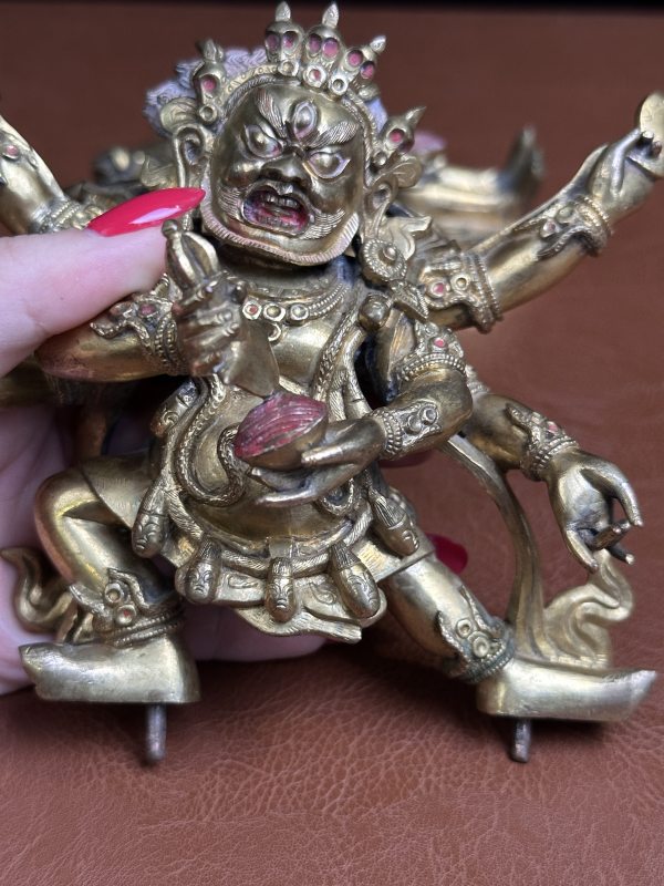 清乾隆  铜鎏金六臂玛哈嘎拉 - 图10